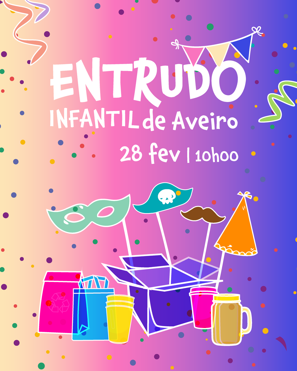 Entrudo Infantil no centro da Cidade | Novo percurso – assista na Rua João Mendonça e no Rossio