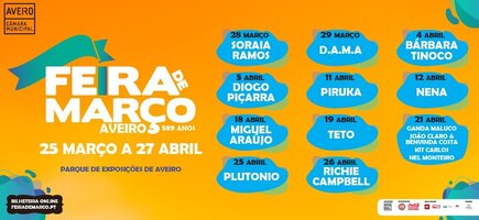 Feira de Março de regresso de 25 de março a 27 de abril