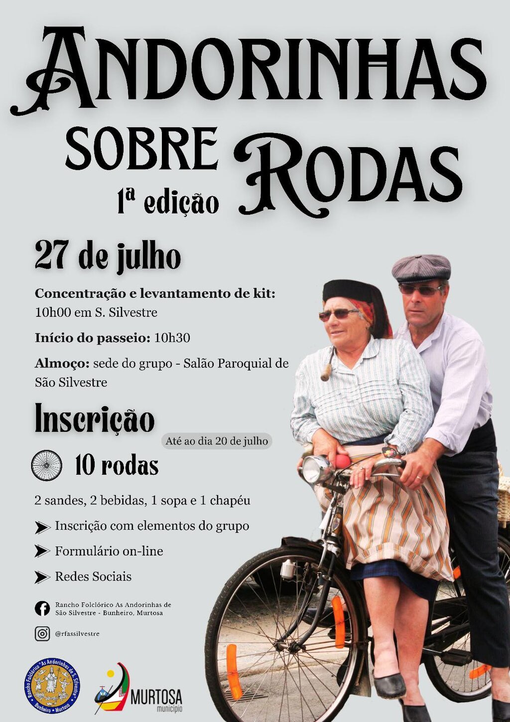 INSCRIÇÕES ABERTAS PARA O EVENTO “ANDORINHAS SOBRE RODAS”