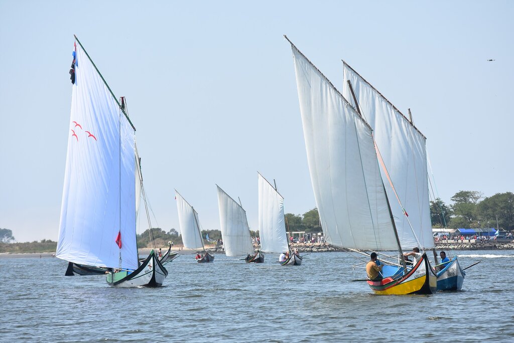 RICARDO SILVA, SÉRGIO SILVA E ARMÉNIO PEREIRA VENCERAM A REGATA DE BATEIRAS À VELA DA FESTA DO EM...