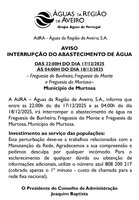 AVISO ADRA - INTERRUPÇÃO DO ABASTECIMENTO DE ÁGUA | 17/12/2025 & 18/12/2025