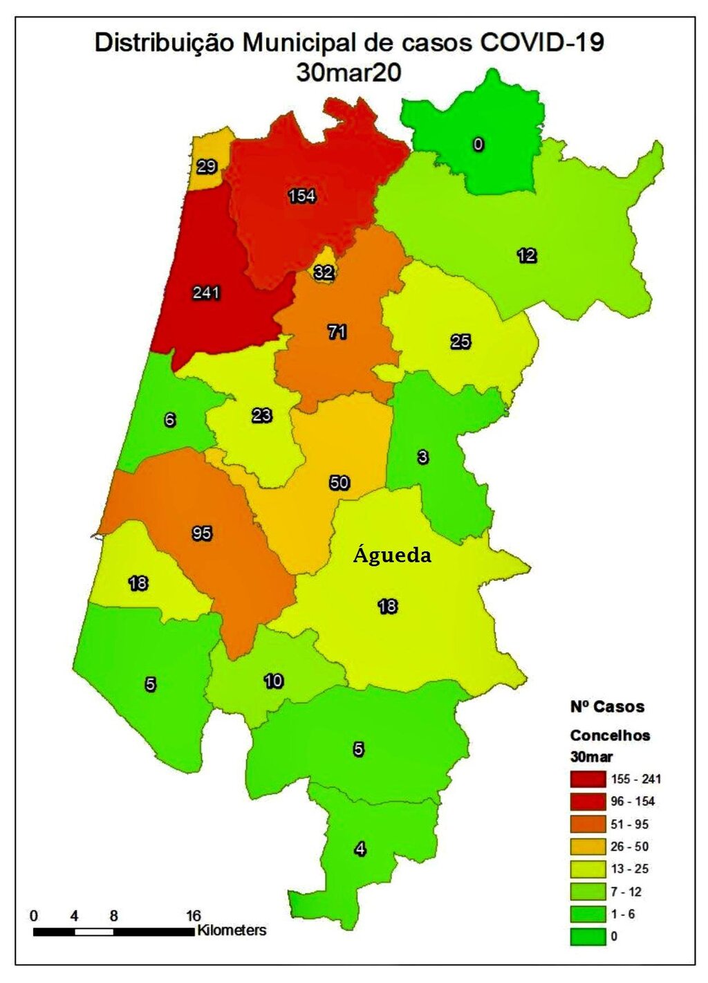 COVID-19: Confirmados 18 casos positivos em Águeda, 30 de marçoh 21h12