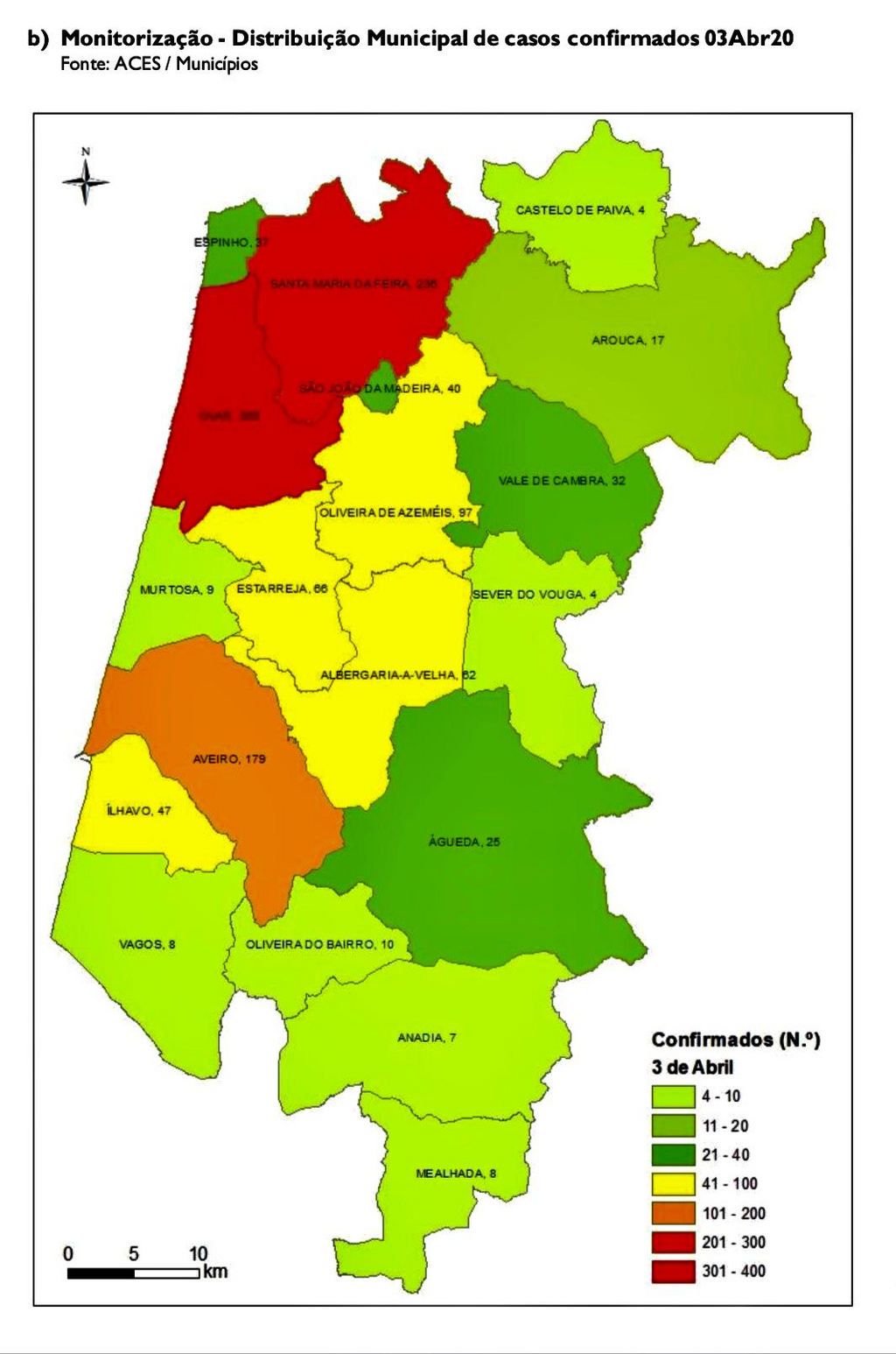 COVID-19: Confirmados 27 casos em Águeda, 4 de abril, 21h04