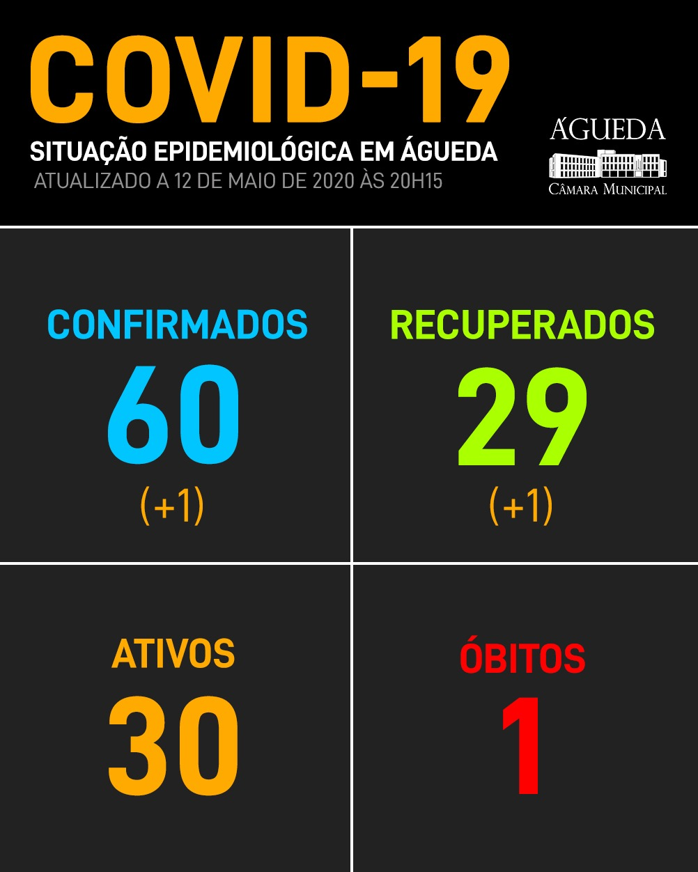 COVID-19: Águeda com 60, 12 de maio, 21h00