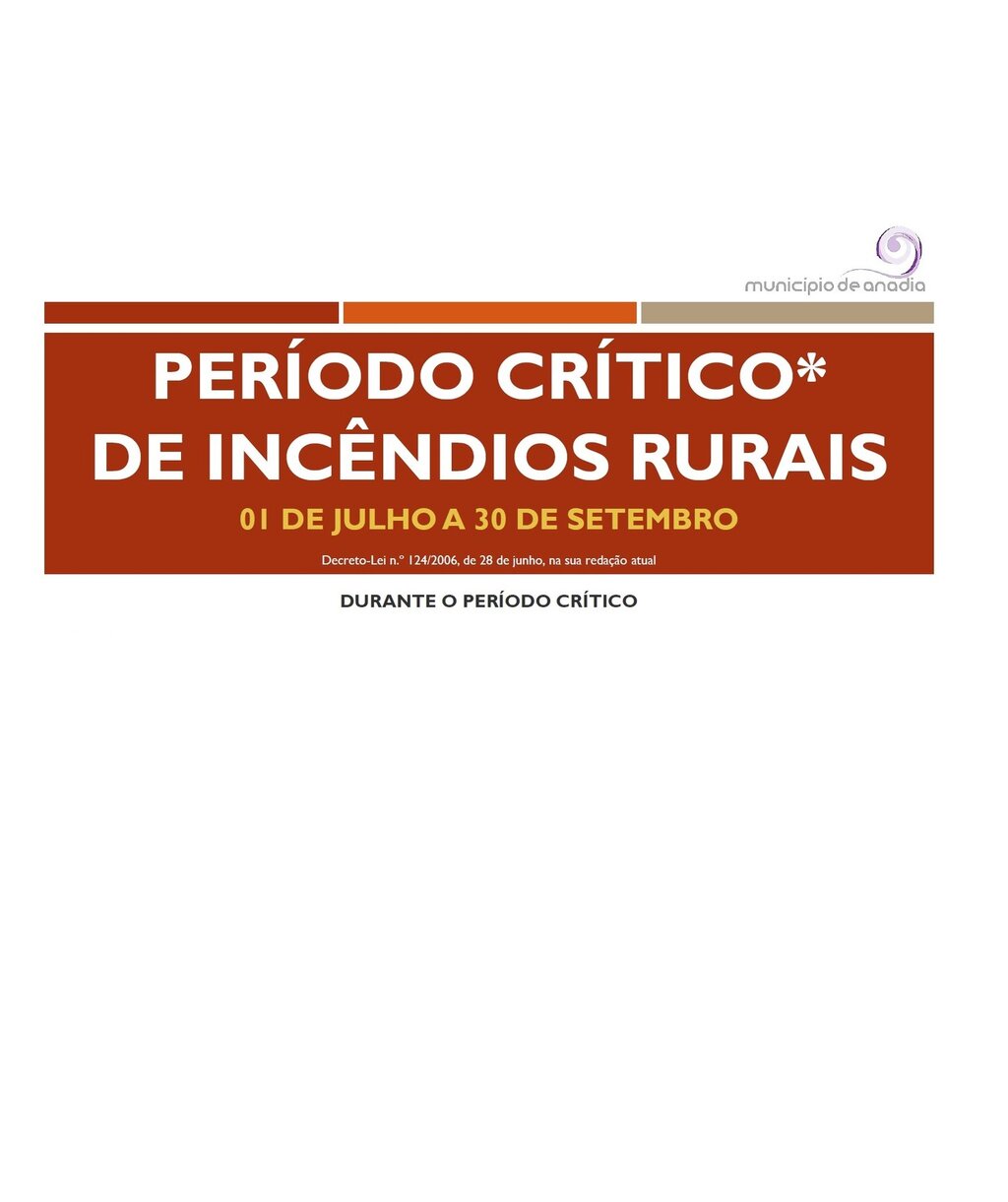 Incêndios rurais - período crítico