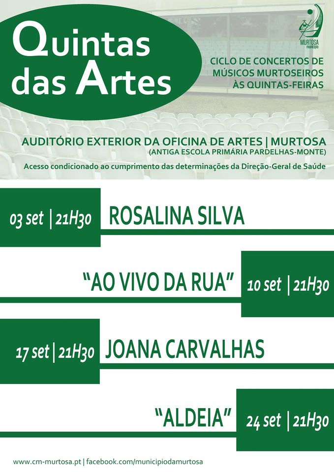 CICLO “QUINTAS DAS ARTES” CONTINUA EM SETEMBRO
