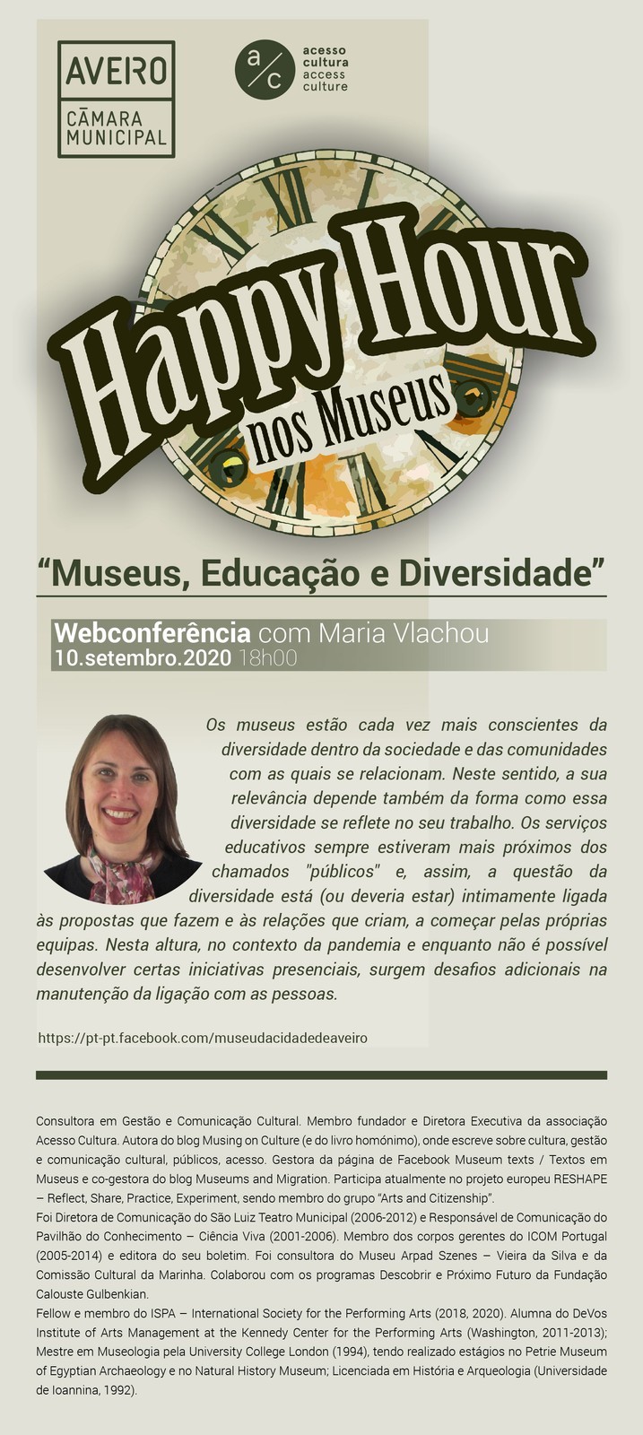 HAPPY HOUR DEDICADA AO TEMA  “MUSEUS, EDUCAÇÃO E DIVERSIDADE”