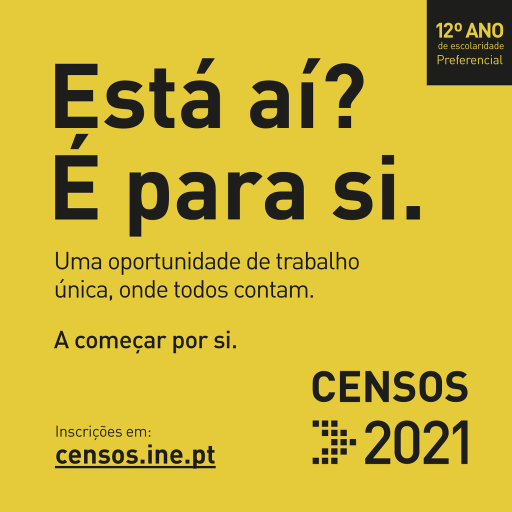 Censos 2021 - Recrutamento para Recenseadores dos Censos 2021