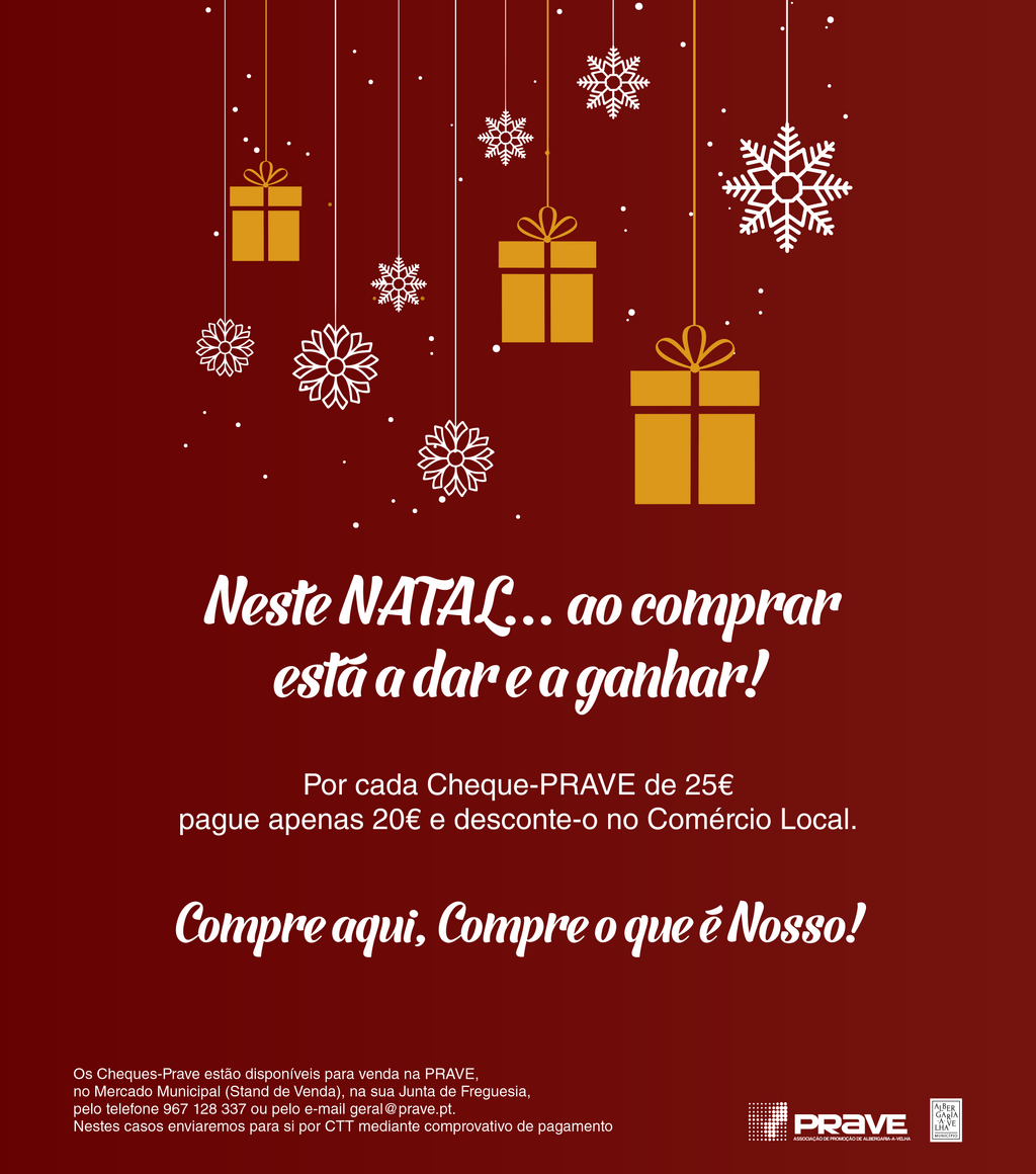Albergaria-a-Velha promove compras no comércio local com Cheque-Prave