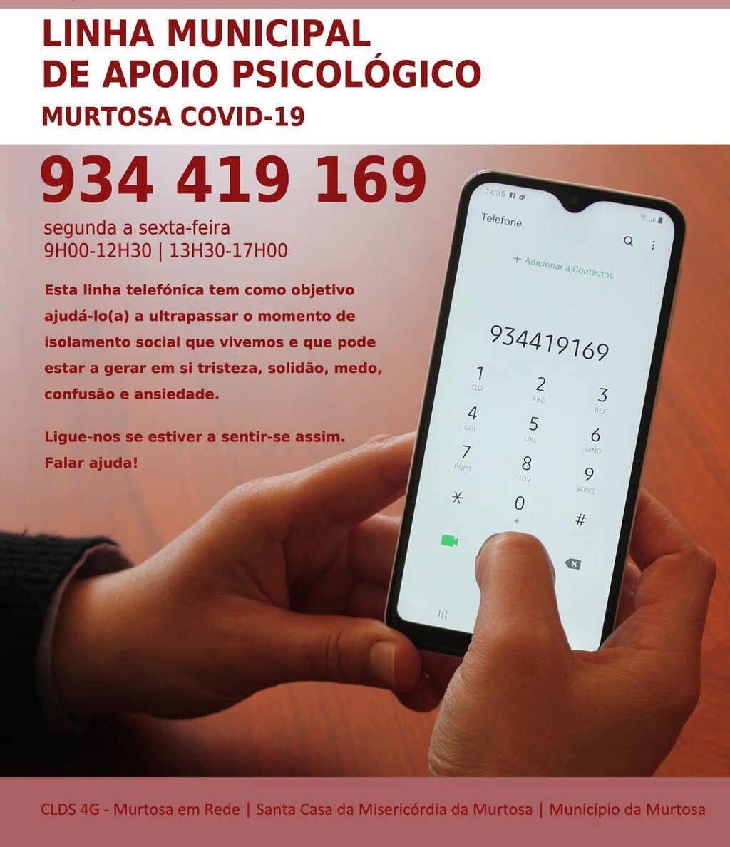 LINHA MUNICIPAL DE APOIO PSICOLÓGICO MURTOSA COVID-19