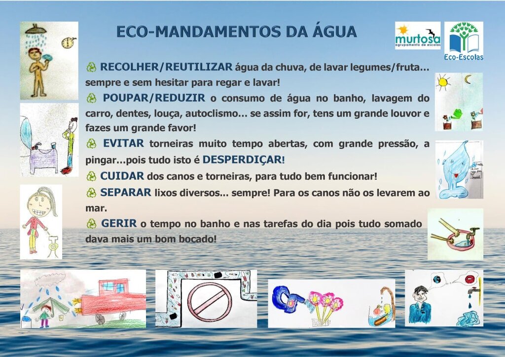  GRUPO ECO-ESCOLAS DO AGRUPAMENTO DE ESCOLAS DA MURTOSA DIVULGA OS ECO-MANDAMENTOS DA ÁGUA