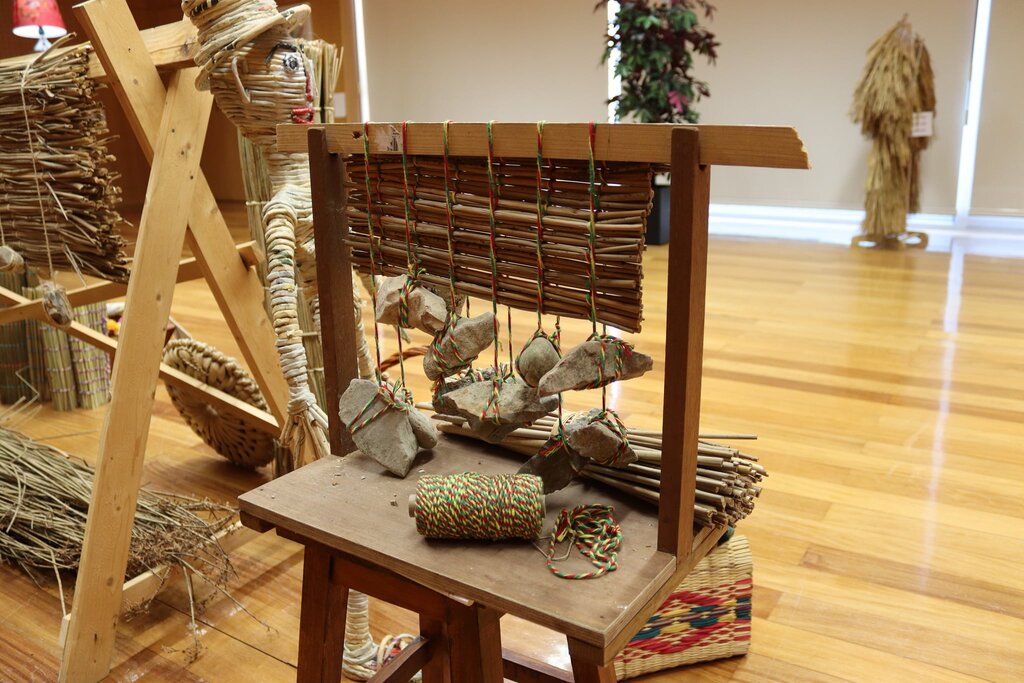Exposição de trabalhos em bunho e junco