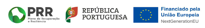 Log&oacute;tipos do PRR, da Rep&uacute;blica Portuguesa e da Uni&atilde;o Europeia, NextGenerationEU.